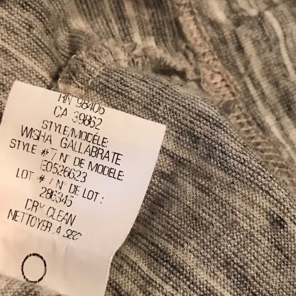 Theory Gallabrate Gray Stripe Lightweight Cotton knit Sleeveless Tank Dress M - Picture 9 of 11